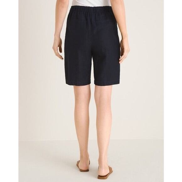 CHICO'S Linen Tie-Front Shorts in Garnet Women's Size 2 = U.S. size 12 - Picture 3 of 13